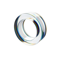 Poster - transparent glass 3d tube object with dispersion