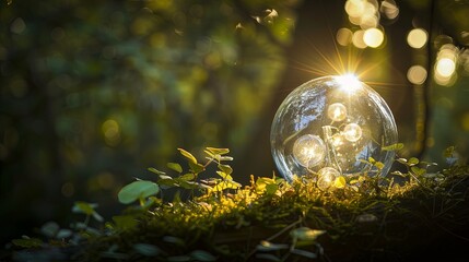 Wall Mural - Crystal Ball on Lush Green Field