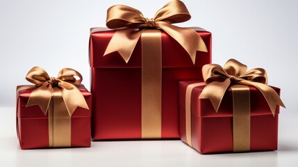 Aufkleber - Generative AI Scarlet Ribbon and Gold Bow in Various Sizes