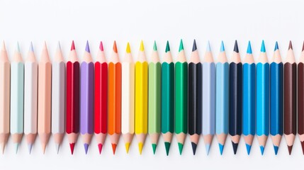 Poster - Set of colored pencils lined up Generative AI