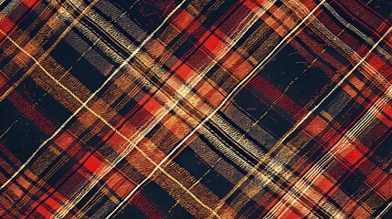 Poster - Generative AI Small-scale tartan textile pattern, precise lines, classic colors, seamless backdrop