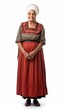 © vadosloginov - Stock image of a grandma in a traditional dress against a plain white background Generative AI