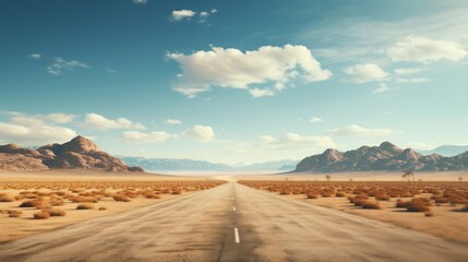 Poster - Generative AI Vast Desert Roadway