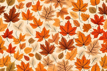 Wall Mural - Autumn seamless transparent background with long horizontal border autumn, pattern, leaf, seamless, vector, nature, 