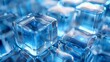 transparent blueish glass cubes