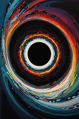 Poster - Abstract Colorful Swirl Pattern Resembling A Cosmic Vortex In Artistic Detail