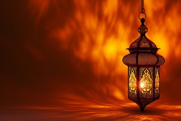 Canvas Print - Arabic lanterns on the background of the fire, Ramadan Kareem wallpaper