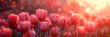 Beautiful pink tulips with bokeh effect, banner image for website, background, desktop wallpaper