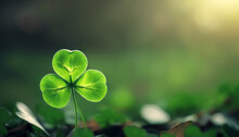 Shamrock Background. Irish Three-leaf Clover. St. Patrick's Day. Irish National Day. AI Generated
