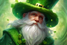 St. Patrick's Day. Irish Gnome. Leprechaun In A Hat. Irish Symbol. Holiday Card