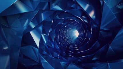 Poster - Dark blue futuristic tunnel. Abstract background or screensaver. AI generative.