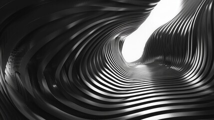 Poster - Grey tunnel of lines. AI generative.
