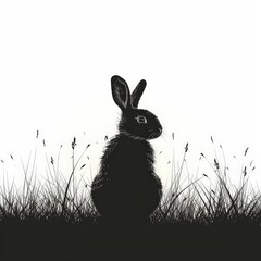 Wall Mural - a rabbit in the grass