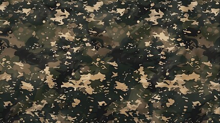 Wall Mural - Camouflage seamless pattern texture. Abstract modern vector military camo backgound. Fabric textile print template.