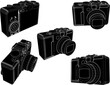 Vector sketch illustration of dslr camera design for photography hobby