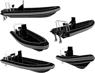 Poster - vector sketch illustration of rescue boat design