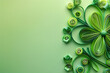 St patrick's day paper background. Green clover leaves made from paper