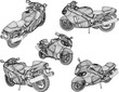 Vector sketch illustration of turbo speed modern racing sport motorbike design