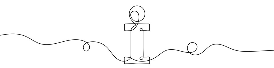 Poster - continuous editable drawing of information symbol. information symbol one line style.