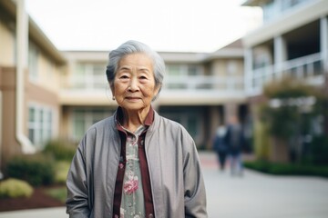 Wall Mural - Portrait of a smiling elderly woman outdoors