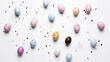 photo of sparse easter egg confettis on a white surface 
