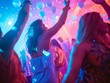 © sergio - A group of people dancing at a party. Generative AI.
