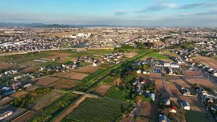 Aufkleber - 地方都市のドローン空撮