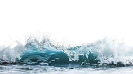 Wall Mural - Close-up of breaking ocean waves .white background