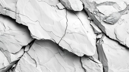 Fototapete - White rock texture Gray stone background Grunge background with space for design Rough rocky surface with cracks : Generative AI