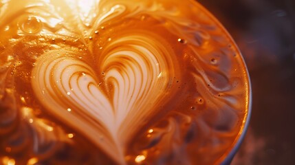 Poster - Making of cafe latte art heart shape : Generative AI