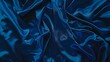 Beautiful dark blue silk satin background Soft folds on shiny fabric Luxury background with copy space for text design Web banner Flat lay top view tableBirthday Christmas Valentines D : Generative AI