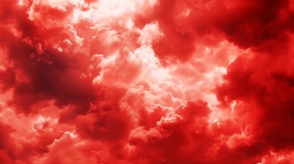 Poster - Fiery red sky Thunderclouds Dramatic sky with heavy clouds Fantastic magical fantasy scene Bright toned background for design : Generative AI