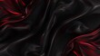 Black red silk satin background Copy space for text or product Wavy soft folds on shiny fabric Luxurious dark red background Valentine awarding Christmas Anniversary Black Friday Web b : Generative AI