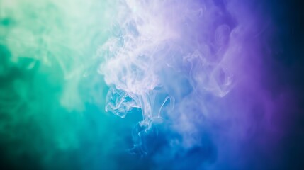 Fototapete - Green blue purple abstract background Gradient Colorful background with copy space for design Wide banner Website header : Generative AI