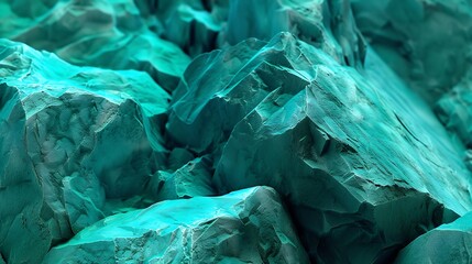 Poster - Green blue abstract grunge background Toned rock texture Texture of the mountains closeup The combination of teal color and rough rocky shape Volumetric stone background 3D effect : Generative AI