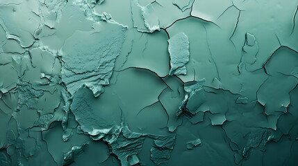 Aufkleber - Blue green abstract background Gradient Toned rough cracked stone surface Teal background with space for design : Generative AI