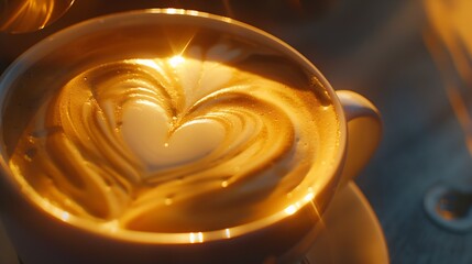 Poster - Making of cafe latte art heart shape : Generative AI