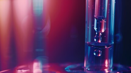 Poster - Dripping liquid from pipette into test tube in laboratory closeup : Generative AI