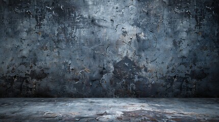Poster - Dark grunge background Black blue abstract rough background with space for design Toned concrete wall texture : Generative AI