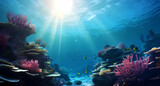 Fototapeta Do akwarium - a beautiful coral reef in an ocean