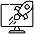 computer online rocket launch flight fly startup simple line