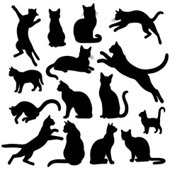 Naklejka na meble Vector illustration. Silhouette of cats set.