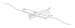 © Olga Rai - One continuous line drawing of Airplane path. Business Concept of world travel and international flight airline in simple linear style. Air plane trip in Editable stroke. Contour vector illustration