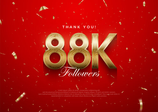 Thank you followers 88k background, greeting banner poster for fans.