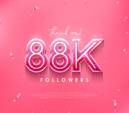88k followers design for a thank you. in a soft pink color.
