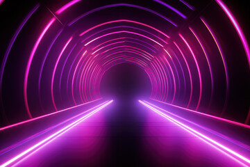 Wall Mural - Futuristic Glowing Light: Abstract Design in Modern Tunnel