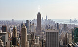 Fototapeta Miasto - Empire State Building and New York City Skyline in color. New York, USA