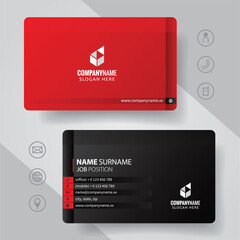 Wall Mural - Set of red and black Modern Corporate Business Card Design Templates, vector eps 10