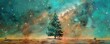 Abstract fantasy festive christmas tree background header wallpaper background creating a dreamlike holiday forest scene. AI generative. Ai illustration.