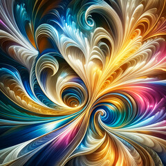 Wall Mural - abstract background wallpaper with waves and curves in vivid colors. wall art for home decor, fracta